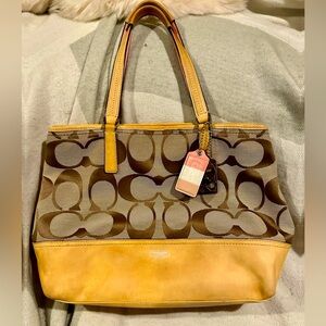 Coach Leather & Canvas Tote